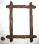 Tramp Art carved frame walnut