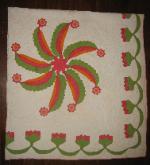 Appliqued 'Princess Feather' Quilt