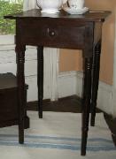 Walnut Side Table or Stand with Drawer, old surface / finish, Virginia