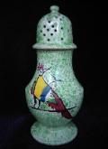Spatterware Pepperpot Shaker Peafowl