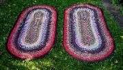 Pair Matching Hand Braided Vintage Rugs