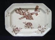 Aesthetic Movement Stratford pattern platter brown transfer