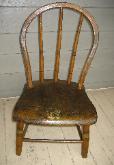 Child's Hoopback Windsor Chair, mustard paint & decoration